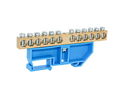 Шина N "ноль" на DIN-изоляторе СИНИЙ 8х12-12 DEKRON AN0803-0027