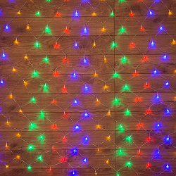 Гирлянда Сеть 1х1,5м, прозрачный ПВХ, 96 LED Мультиколор 215-119-6