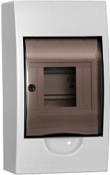 Корпус пластиковый БЕЛЫЙ ЩРН-П-4, черная прозрачная дверь IP41 GENERICA MKP12-N-04-41-G