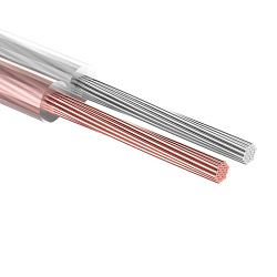 Кабель акустический 2х1,00мм², прозрачный SILICON, мини-бухта 5м REXANT 01-6305-05