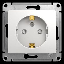 Розетка 1-м СП Glossa 16А IP20 с заземл. защ. шторки механизм бел. SE GSL000145 275155