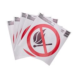 Наклейка знак пожарной безопасности «Запрещается пользоваться открытым огнем и курить» с хедером; d - 180 мм REXANT 56-0056-3