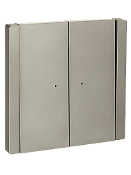 FORTE&PIANO Выключатель 2-клавишный с индикацией 10А FP506 сталь IEK 