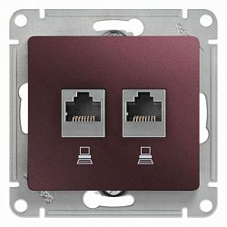 Розетка компьютерная 2-м Glossa RJ45 кат.5E механизм баклажан. SE GSL001185KK 463610