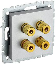 BRITE Аудиорозетка 4-местная РА10-БрА алюминий IEK BR-S40-K47