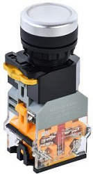 Кнопка управления D8-11D d=22мм 1з+1р с подсветкой белая IEK BBT30-11D-3-12-K01