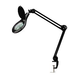 Лупа на струбцине круглая 5D с подсветкой 56 SMD LED, ø127мм, черная REXANT 31-0406