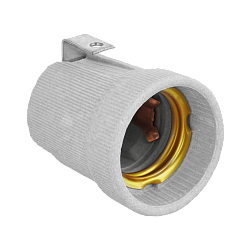 Патрон WOLTA WLH-002 E27 с держателем, керамический, белый WLH-002
