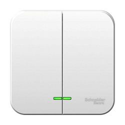 Выключатель 2-кл. ОП Blanca 6А IP20 (сх. 5) 250В с подсветкой бел. SE BLNVA065101 1210421