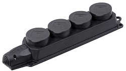 Розетка (колодка) 4-местная РБ34-1-0м с защитными крышками IP44 ОМЕГА каучук IEK PKR64-016-2-K02