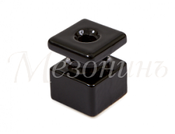 Изолятор фарфоровый квадратный для монтажа витой электропроводки, размеры: 20х20х25мм, цвет - черный GE80025-05