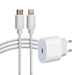 Сетевое зарядное устройство USB-C, 20Вт в комплекте с кабелем USB-C – Lightning REXANT 16-0234-4