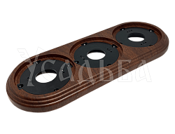 Рамка трехместная пластиковая, 234x92x14 мм, цвет - орех, серия УСАДЬБА, ТМ МЕЗОНИНЪ GE30703-14