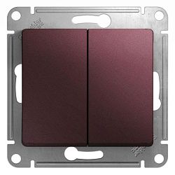Переключатель проходной 2-кл. СП Glossa 10А IP20 (сх. 6) 10AX механизм баклажан. SE GSL001165 454348