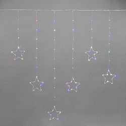 Гирлянда Светодиодный занавес из росы с фигурами Звезд МУЛЬТИКОЛОР IP20 USB + пульт управления NEON-NIGHT 315-849