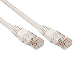 Шнур коммутационный, патч-корд, U/UTP RJ45-RJ45 CAT 5e, PVC, серый, 1м, REXANT 18-1002