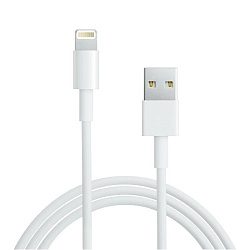 Кабель USB-A – Lightning для Apple, 2,4А, 1м, ПВХ, белый, REXANT 18-1121