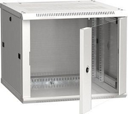 ITK Шкаф настенный LINEA W 9U 600х600мм дверь стекло RAL 7035 LWR3-09U66-GF