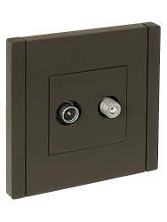 FORTE&PIANO Розетка двойная TV+SAT FP338 серый IEK FP-AF20-O-K03