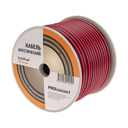 Кабель акустический 2х2,50мм², красно-черный, 100м PROconnect 01-6108-6