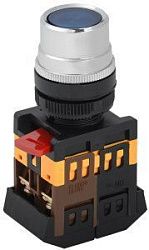 Кнопка ABLF-22 синий d=22мм неон/240В1з+1р IEK BBT10-ABLF-K07