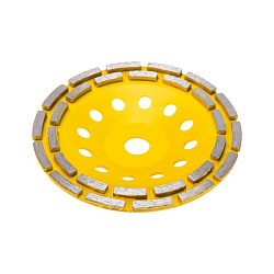 Чашка алмазная шлифовальная, двухрядная, 180х22,2мм KRANZ KR-90-0253