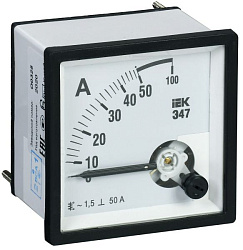 Амперметр аналоговый Э47 50А класс точности 1,5 96х96мм IEK IPA20-6-0050-E