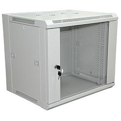 Шкаф настенный 19" 18U 600×450×964мм (ШxГxВ) - передняя дверь стекло, боковые стенки съемные (разобранный) RAL 7035 REXANT PRO 04-2204