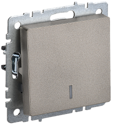 BRITE Выключатель 1-клавишный с индикацией 10А ВС10-1-1-БрШ шампань IEK BR-V10-1-10-K37