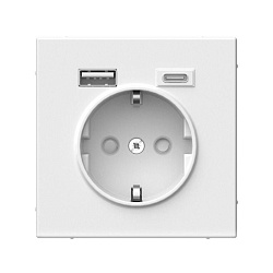 Розетка ArtGallery 16А с 2-мя заряд. устройствами USB A+C 5В/2.4А/3А 2х5В/1.5А механизм лотос SE GAL001332 1823420