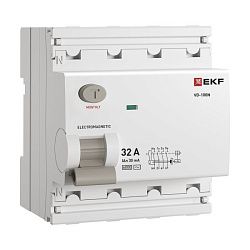 ВДТ ВД-100N 4P 32А 30мА AC эл-мех 6кА PROXIMA EKF E1046M3230
