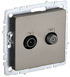 BRITE Розетка двойная TV+SAT РТВ/РСп12-БрШ шампань IEK BR-AF20-O-K37