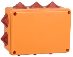 Коробка распаячная огнестойкая ПС безгалогенная (HF) 150х110х70мм 6P 6мм2 IP55 10 вводов IEK UKF30-150-110-070-6-6-09