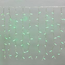 Гирлянда светодиодная Занавес 2x0,8м 160 LED ЗЕЛЕНЫЙ прозрачный ПВХ IP65 постоянное свечение 230В блок в комплекте NEON-NIGHT 235-104