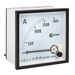 AMA-961 аналоговый на панель (96х96) квадратный вырез 1500А трансф. подкл. EKF ama-961-1500