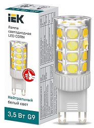 Лампа светодиодная CORN капсула 3,5Вт 230В 4000К керамика G9 IEK LLE-CORN-4-230-40-G9