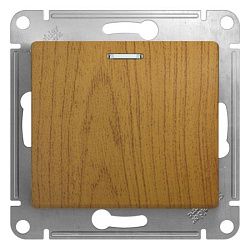 Выключатель 1-кл. СП Glossa 10А IP20 (сх. 1а) 10AX с подсветкой механизм дерево дуб SE GSL000513 288546