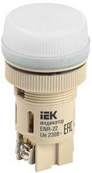 Лампа ENR-22 сигнальная d=22мм белый неон/240В цилиндр IEK BLS40-ENR-K01
