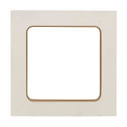Стокгольм Рамка 1-местная белая с линией цвета шампань EKF EYM-G-302-10
