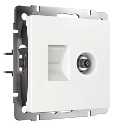 Розетка ТВ+Ethernet RJ-45 6 cat.(белый) Werkel W1181301