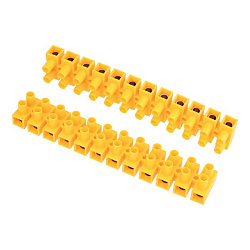 Клеммная винтовая колодка KВ-35 10-35, ток 80 A, полипропилен желтый REXANT (10 шт./уп.) 