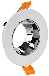 LIGHTING Светильник 4106 встраиваемый поворотный под лампу GU10 белый/хром пластик IEK LT-UVB0-4106-GU10-1-K23