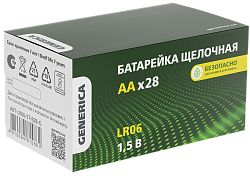 Батарейка щелочная Alkaline LR06/AA (28/бокс) GENERICA ABT-LR06-ST-B28-G