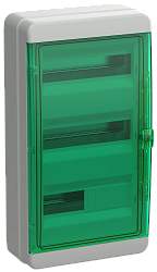 TEKFOR Корпус пластиковый КМПн-36 IP65 зеленая прозрачная дверь IEK TF5-KP72-N-36-65-K03-K06