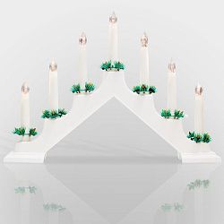 Новогодняя горка 7 свечек, цвет корпуса: Белый, цвет свечения: ТЕПЛЫЙ БЕЛЫЙ 501-081