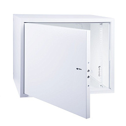 Шкаф настенный 19" АНТИВАНДАЛЬНЫЙ распашной 8U 600×400×450мм, (ШxГxВ) RAL 7035 REXANT 04-2252