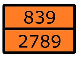 Знак наклейка "Номер ООН 839/2789" (300x400) EKF an-7-839-2789