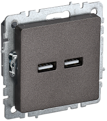 BRITE Розетка USB A+A 5В 3,1А РЮ10-1-БрТБ темная бронза IEK BR-U21-D31-K45