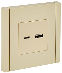 FORTE&PIANO Розетка USB A+C 18Вт FP451 ваниль IEK FP-U22-018-K10