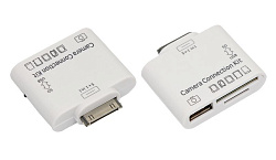 Адаптер для iPhone 4 на USB, SD, microSD для переноса фото белый 18-0154